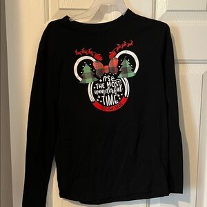Wonder Nation Black Long Sleeve Tee with Festive Graphics